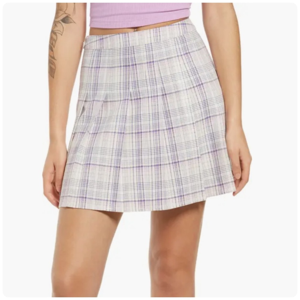BP Pleated Plaid Mini Tennis Skirt Preppy Academia